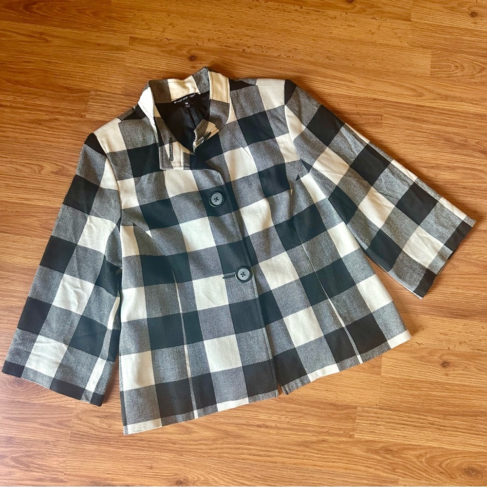 Briggs New York Black and White Plaid Jacket
